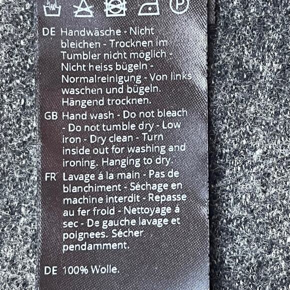 OSKA Wool Lady Jacket Blazer Womens 4/6 Charcoal Grey Concealed Snap Lagenlook - Picture 10 of 15